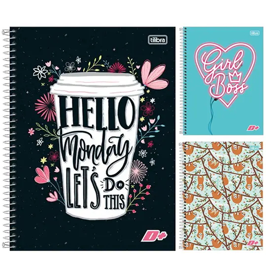 CADERNO D+ UNIVERSITARIO FEMININO (1X1) 96 FOLHAS