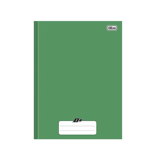 CADERNO VERDE D+ ¼ BROCHURA CAPA DURA COSTURADO 48 FOLHAS