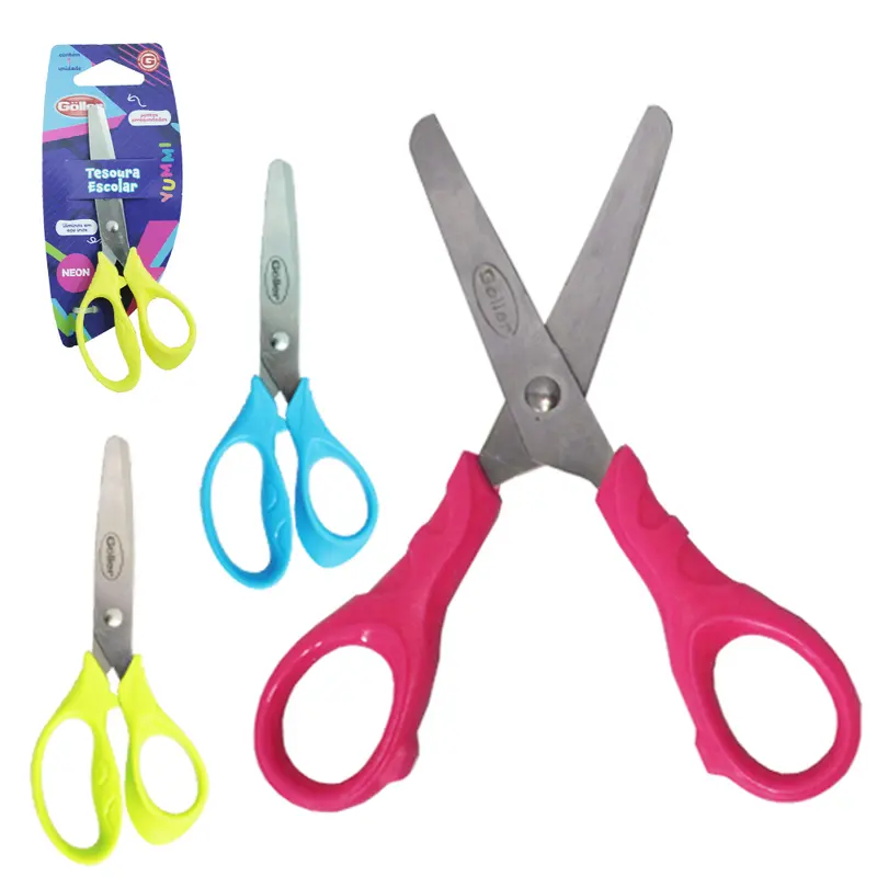 TESOURA ESCOLAR DE INOX YUMMI 5'' COLORS NA CARTELA