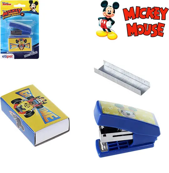 GRAMPEADOR DE METAL / PLASTICO COM EXTRATOR DE GRAMPO + CAIXA COM 500 GRAMPOS MIKEY