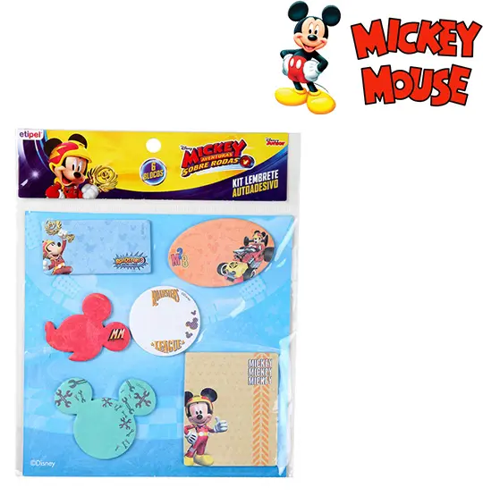 BLOCO DE ANOTACAO STICKER ADESIVO SORTIDAS COM 120 FOLHAS COLORS MICKEY