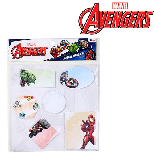 BLOCO DE ANOTACAO STICKER ADESIVO SORTIDAS COM 120 FOLHAS COLORS VINGADORES/AVENGERS