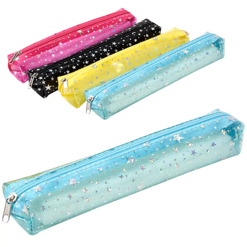 ESTOJO ESCOLAR JUVENIL FEMININO WINTH RETANGULAR ESTRELAS COLORS 20X3,5X3CM