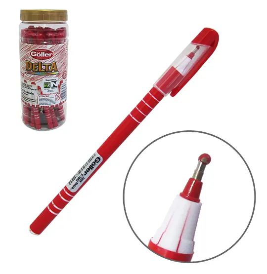 CANETA ESFEROGRAFICA VERMELHA DELTA 1,0MM COM 24 PECAS