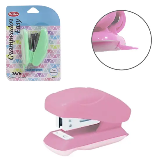 GRAMPEADOR DE METAL / PLASTICO COM EXTRATOR DE GRAMPO E DEPOSITO EASY 26/6