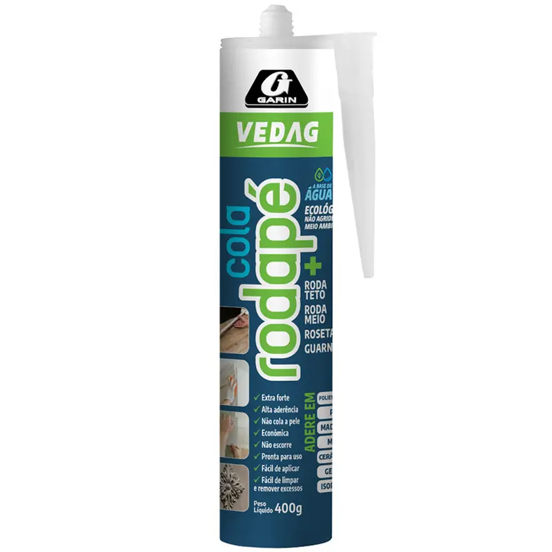 ADESIVO / COLA RODAPE EXTRA FORTE VEDAG BRANCO 400G