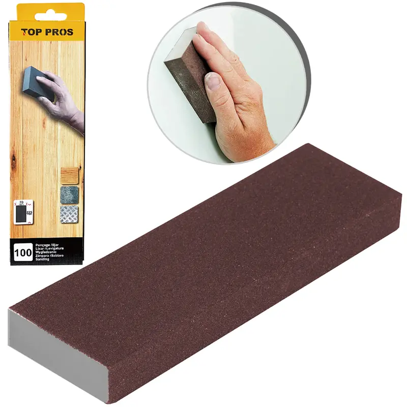 ESPONJA DE LIXA RETANGULAR 100 TOP PROS 225X70MM