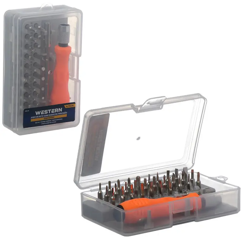 JOGO DE CHAVE DE PRECISAO COM 30 BITS + BARRA EXTENSORA REGULAVEL E CABO NO ESTOJO