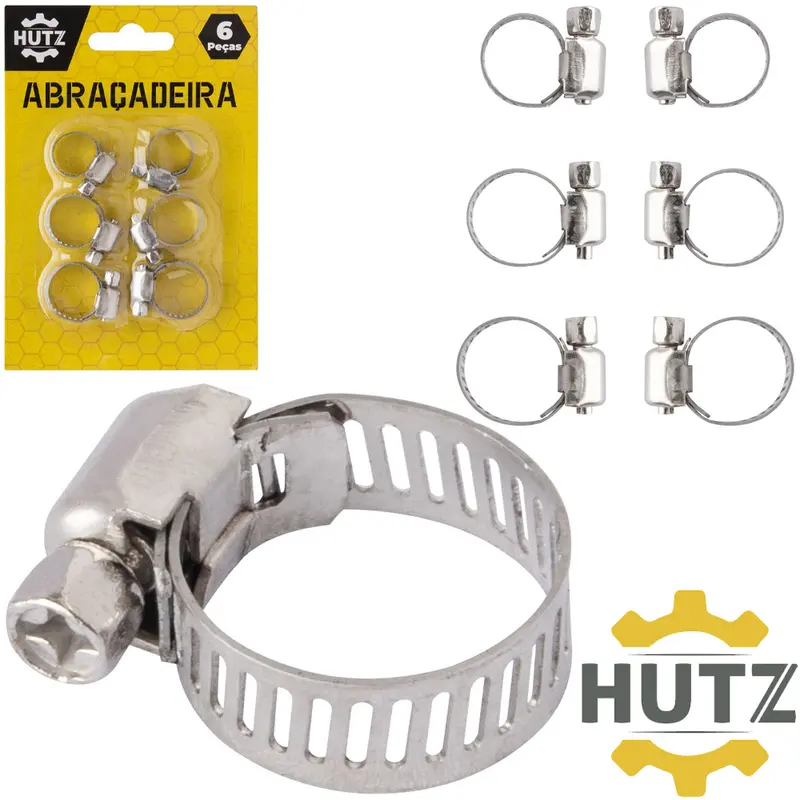 ABRACADEIRA AJUSTAVEL DE METAL HUTZ COM 6 PECAS