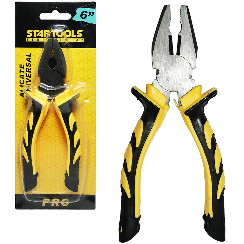 ALICATE UNIVERSAL 6'' 8MM CABO EMBORRACHADO AMARELO / PRETO PRO