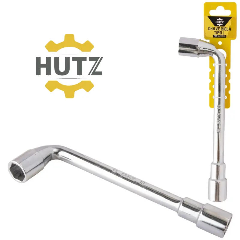 CHAVE BIELA L DE ACO CARBONO COM FURO HUTZ 18MM