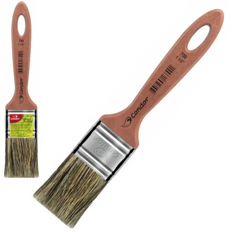 PINCEL / TRINCHA PARA PINTURA CABO PLASTICO MARROM E CERDAS MISTA 1½''