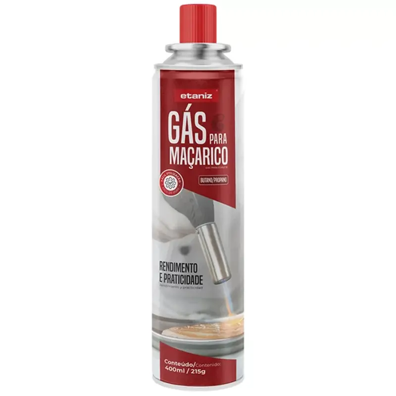 GAS PARA MACARICO / FOGAREIRO BUTANO E PROPANO 400ML / 215G