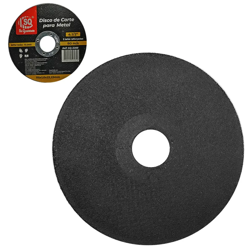 DISCO DE CORTE PARA METAL / INOX 2 TELAS REFORÇADAS 4½'' 115X22,23X1MM
