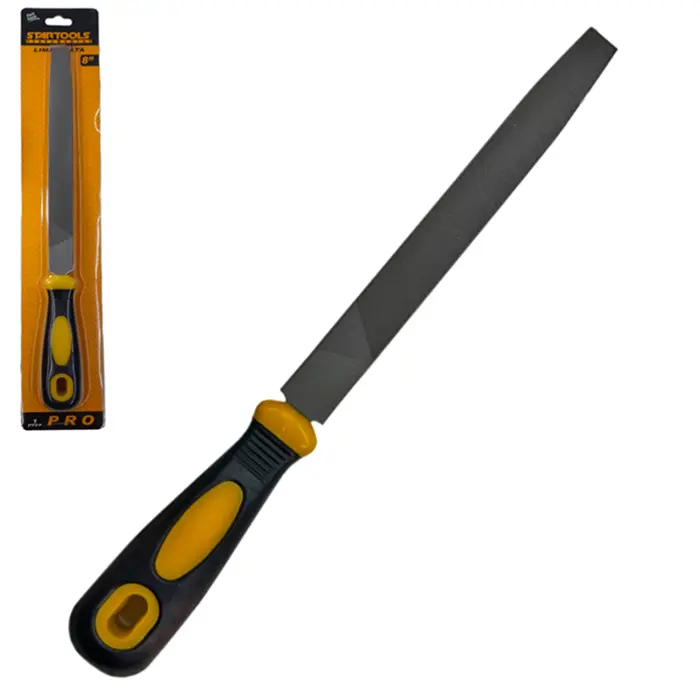 LIMA CHATA PARA METAIS 8'' CABO EMBORRACHADO PRO AMARELO / PRETO