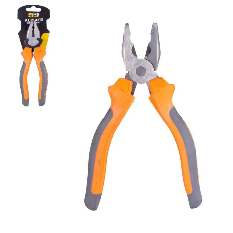 ALICATE UNIVERSAL 8'' 9MM CABO EMBORRACHADO LARANJA / CINZA MB TOOLS