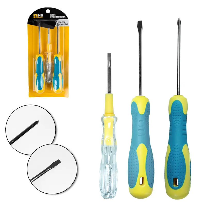 KIT FERRAMENTA COM CHAVE PARA TESTE + CHAVE DE FENDA E PHILIPS FRM