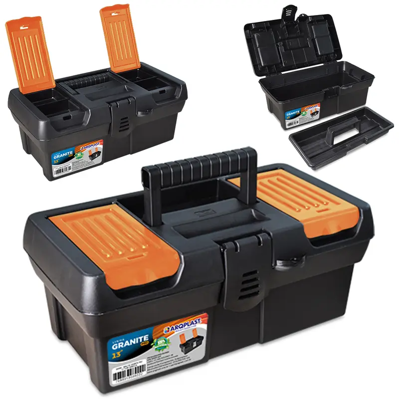 MALETA DE PLASTICO FERRAMENTA COM BANDEJA GRANITE PRO 13'' 32,5X19,5X13,5CM