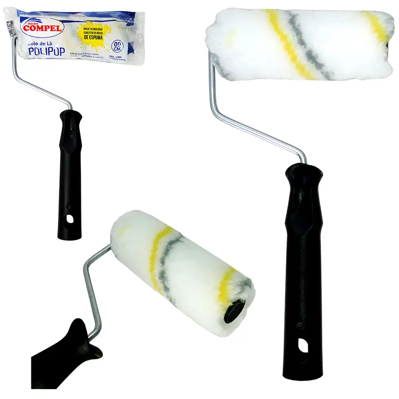 ROLO DE LA DE CARNEIRO PARA PINTURA CABO METAL/PLASTICO POLIPOP 9CM
