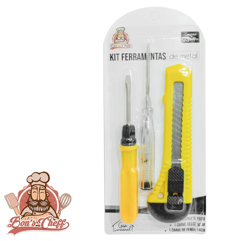 KIT FERRAMENTA COM CHAVE PARA TESTE + ESTILETE E CHAVE PHILIPS 3 PECAS FRM