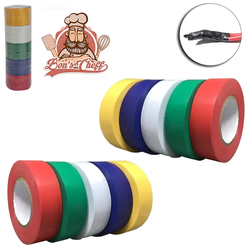 FITA ADESIVA ISOLANTE COLORIDA ANTICHAMA COM 10 PECAS 17MMX4,5M