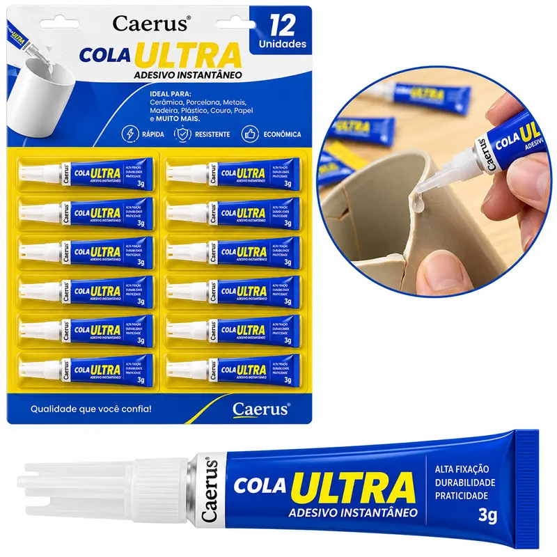 ADESIVO / COLA INSTANTANEA ULTRA COLA COM 12 PEÇAS