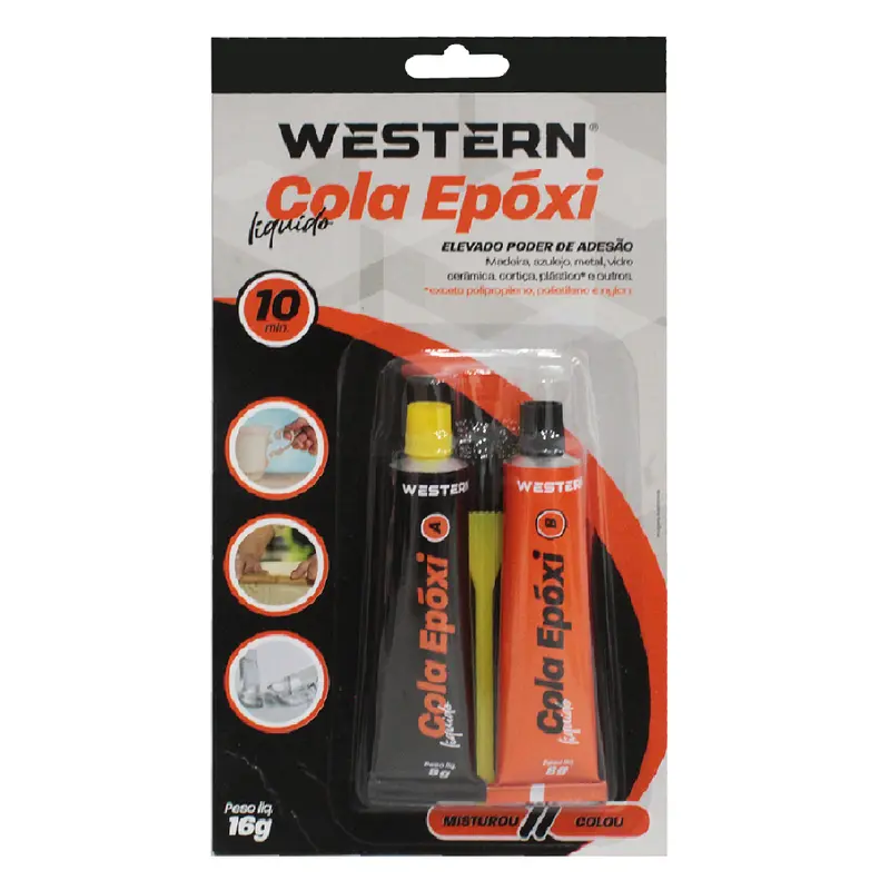 ADESIVO / COLA EPOXI LIQUIDO COM 2 PECAS 8G