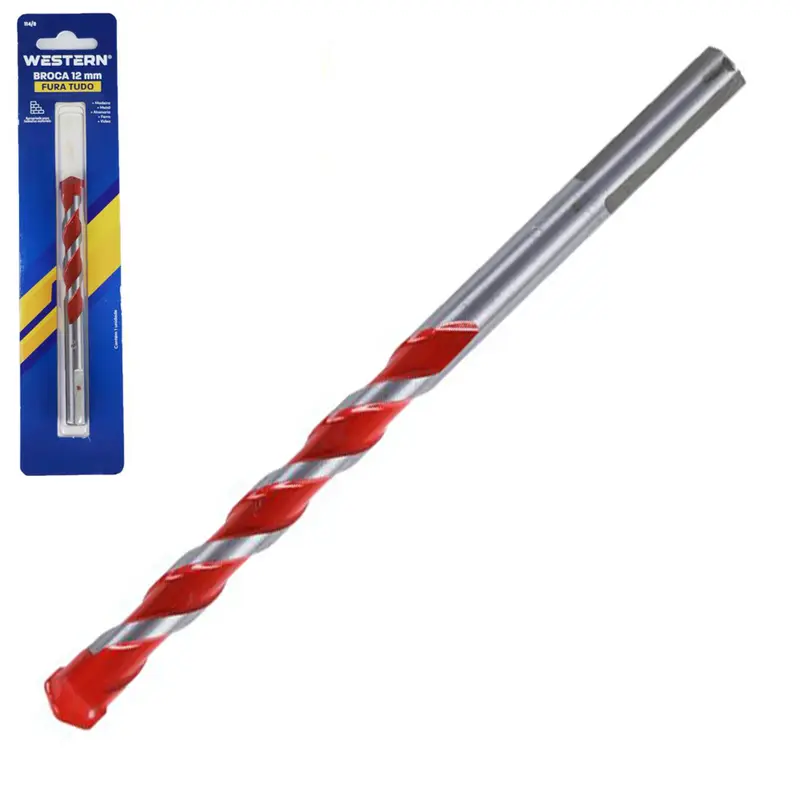 BROCA DE ACO CARBONO YG6 FURA TUDO PARA CONCRETO / MADEIRA / METAL 12MM