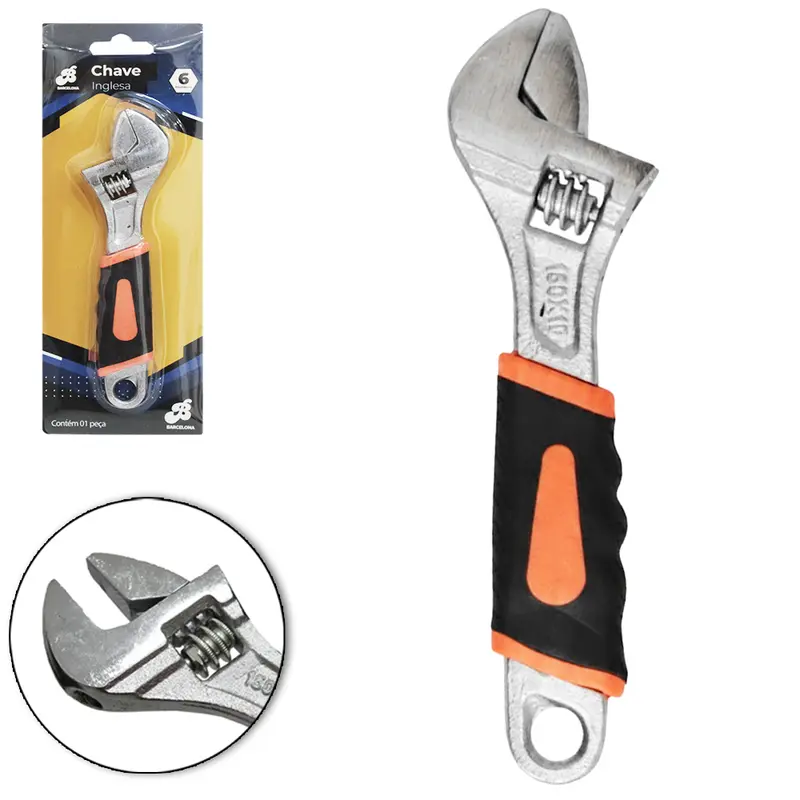 CHAVE INGLESA AJUSTAVEL CABO EMBORRACHADO 6''