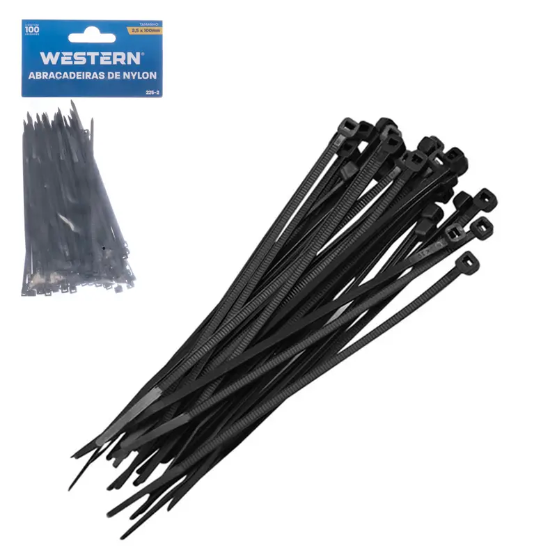 ABRACADEIRA DE NYLON PRETO COM 100 PECAS 2,5X100MM