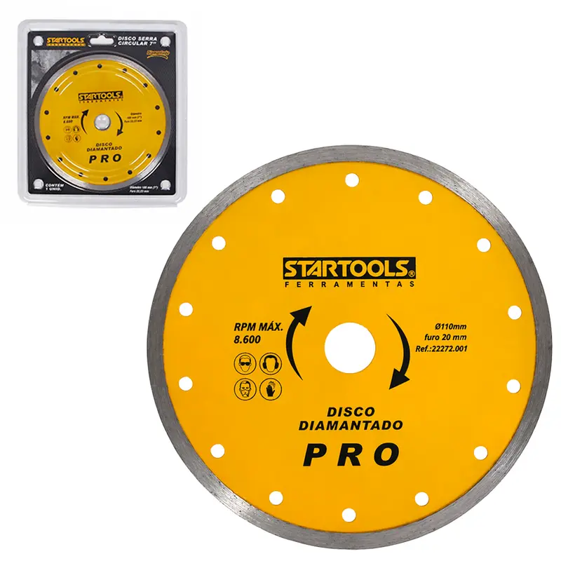 DISCO DE CORTE DIAMANTADO PRO 7'' 180MM COM ANEL ADAPTADOR