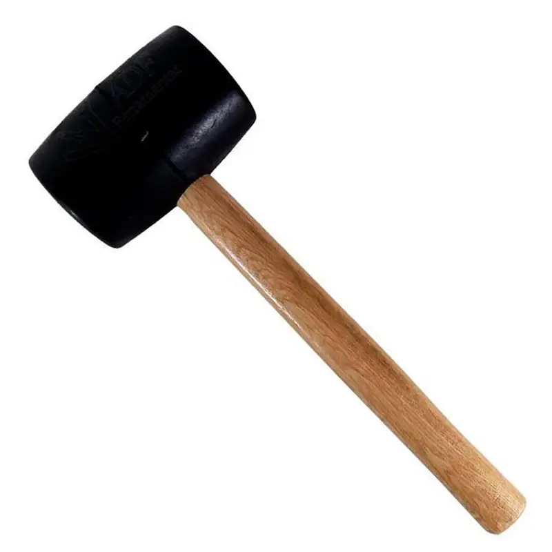 MARTELO / MARRETA DE BORRACHA PRETA CABO MADEIRA 350GR 50MM MB TOOLS