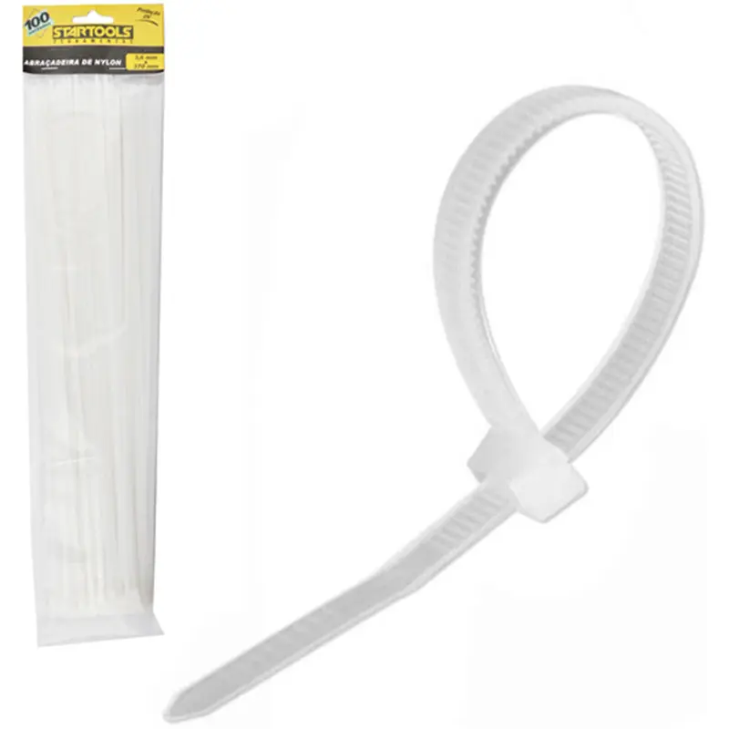 ABRACADEIRA DE NYLON BRANCO PRO COM 100 PECAS 3,6X370MM NA SOLAPA