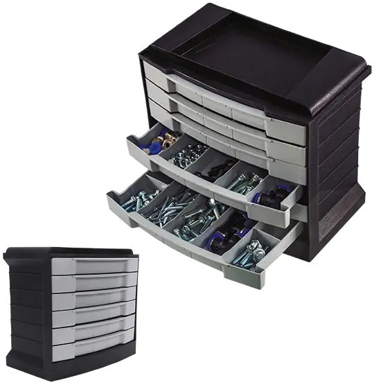 ORGANIZADOR DE PLASTICO COM 6 GAVETAS 7010 29,5X26,7X17CM