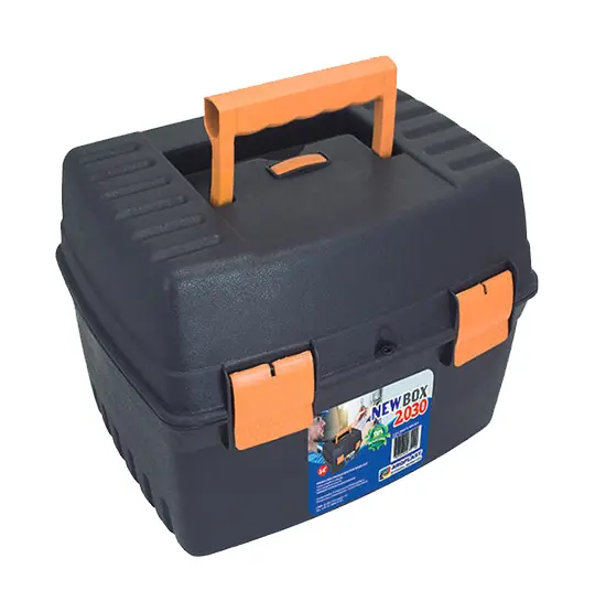 MALETA DE PLASTICO FERRAMENTA NEWBOX 2030 PRETA / LARANJA 33,5X33X26,5CM