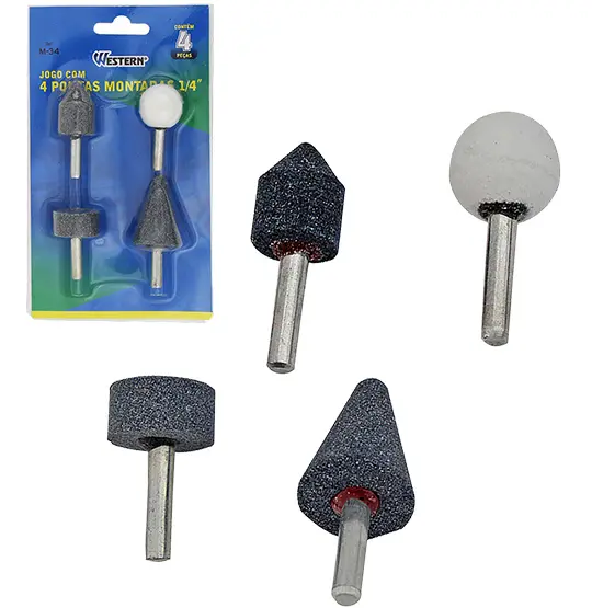 JOGO COM 4 PONTAS MONTADAS 1/4'' NA CARTELA