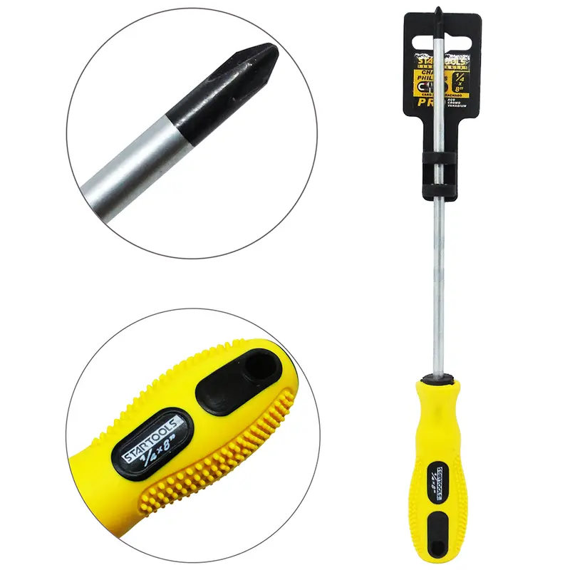 CHAVE PHILIPS ACO CROMO VANADIO COM PONTA IMANTADA + CABO EMBORRACHADO PRO ¼X8'' UND