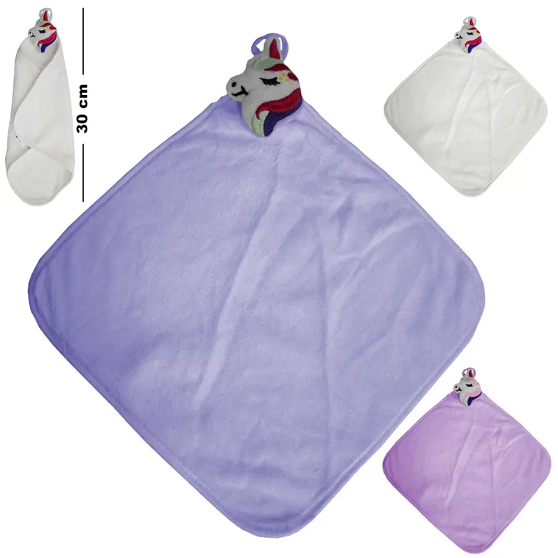 TOALHA DE MAO NANINHA DE POLIESTER UNICORNIO INOVA 30X30CM