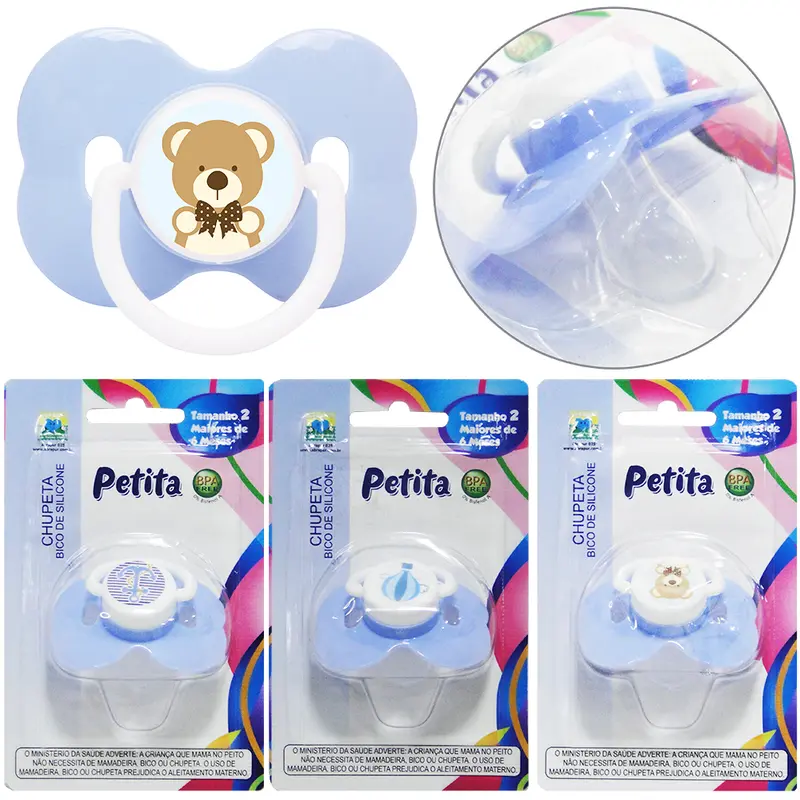 CHUPETA DAINTY Nº2 COM BICO DE SILICONE ORTODONTICO > 6 MESES AZUL