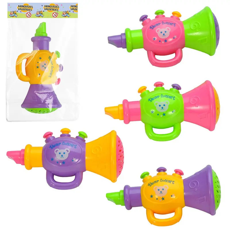 CHOCALHO BABY DIVERTIDO TROMPETE COM APITO 14X7,5CM