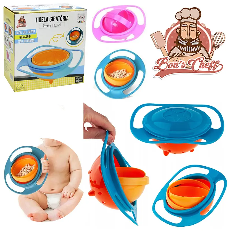 TIGELA GIRATORIA DE PLASTICO ANTI DERRAMAMENTO 360º 17CM BONS CHEFF