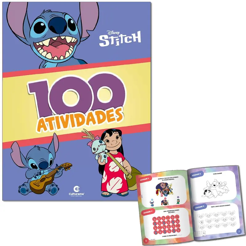 LIVRO 100 ATIVIDADES STITCH 48 PAGINAS 27X20CM