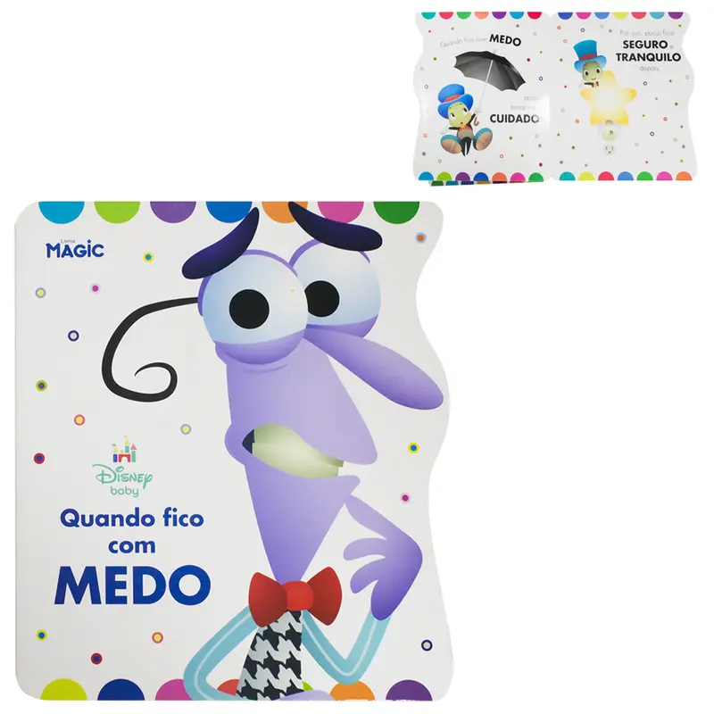 LIVRO RECORTADO DISNEY BABY QUANDO FICO COM MEDO 10 PAGINAS 21,5X19CM