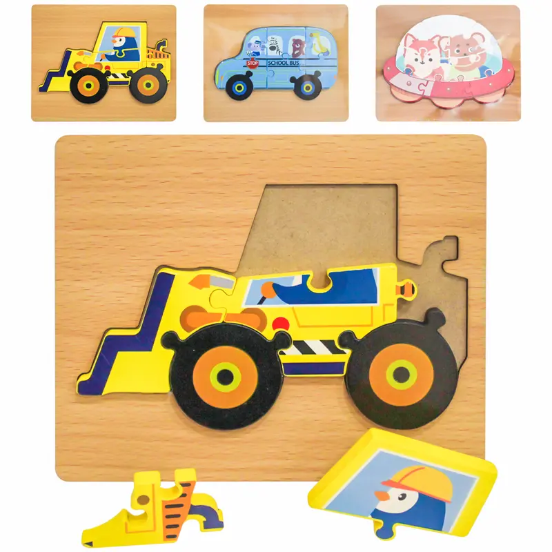 TABULEIRO DIDATICO EDUCATIVO QUEBRA CABECA DE ENCAIXE DE MADEIRA 18X15CM