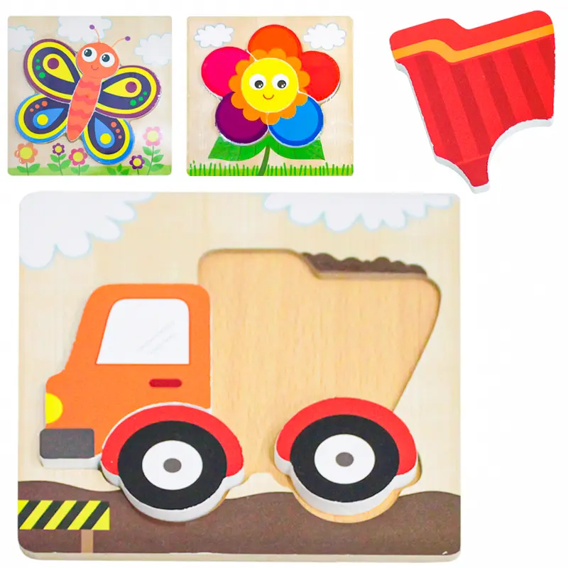 TABULEIRO DIDATICO EDUCATIVO QUEBRA CABECA DE ENCAIXE DE MADEIRA 15X15CM