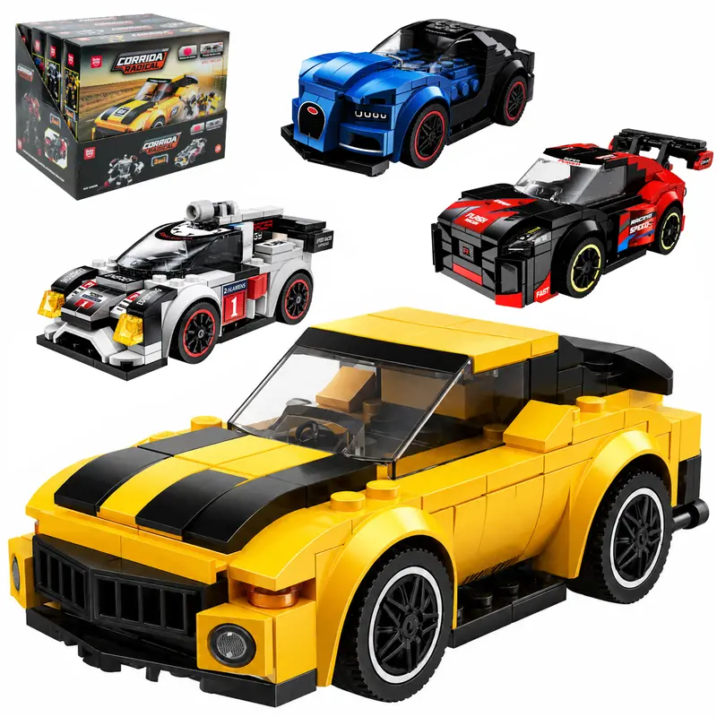 BLOCOS DE MONTAR CORRIDA RADICAL CARRO OU ROBO 2 EM 1 TLEG DP PLAY