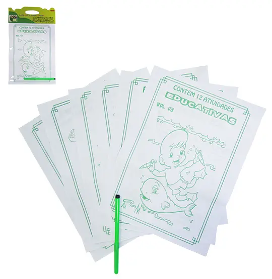 ATIVIDADE EDUCATIVA COM 12 ATIVIDADES 20X30CM + QUEBRA CABECA COM 9 PECAS 11,5X9,5CM