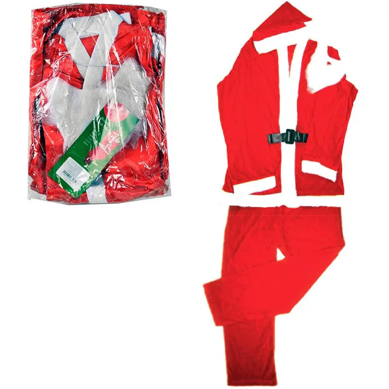 ROUPA DE PAPAI NOEL DE CETIM GORRO / BARBA / CINTO / CALCA / PALETO DE NATAL