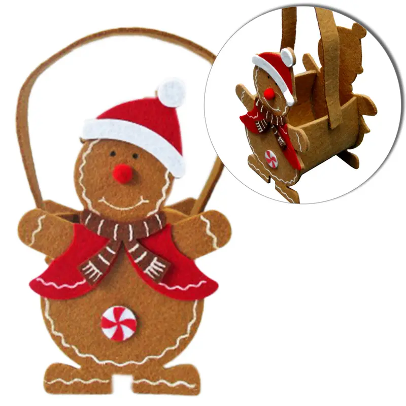 CACHEPO BONECO DE NEVE DE FELTRO COM GORRO DE NATAL 22X11X8,5CM