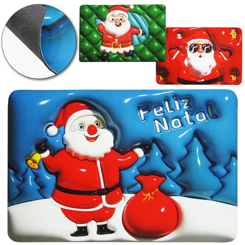 TAPETE DE PISO DE BORRACHA RETANGULAR SUPER ABSORVENTE 3D NATAL 58X38CM